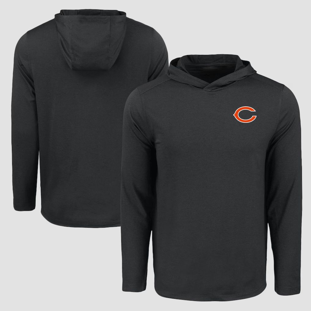 Men 2026 NFL Chicago Bears Hooded long sleeved T-shirt black 06
